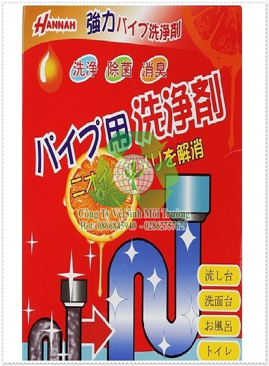 Bột thông bồn cầu và chất tẩy rửa.